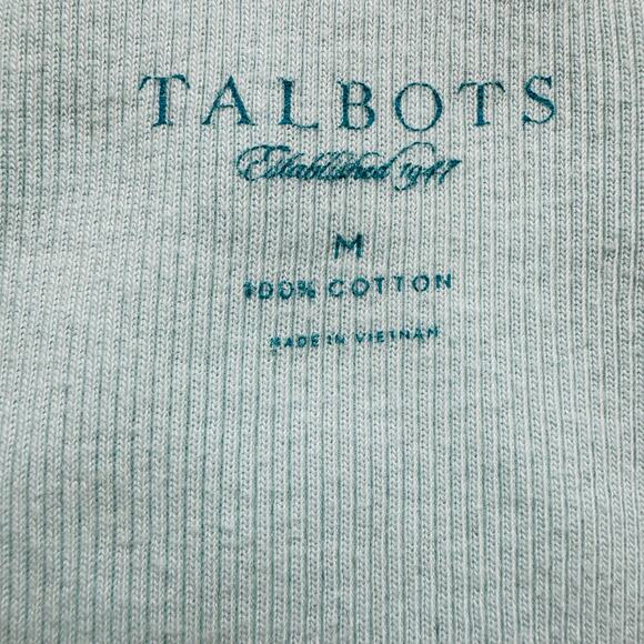 Talbots Baby Blue Ribbed Wide Strap Scoop Neck Cotton Sleeveless Tank Top Medium - Picture 5 of 5